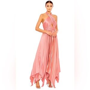 Ieena for Mac Duggal Pleated A-Line Asymmetrical Halter Size 20